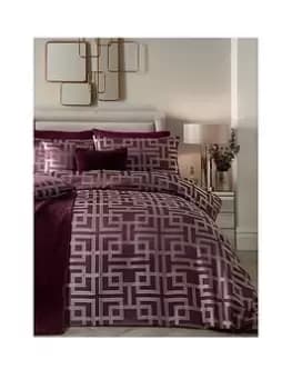 Soiree Bardon Jacquard Duvet Cover Set Damson - Sk