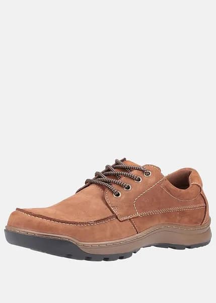 Hush Puppies Mens Tucker Lace Up Leather Oxford Shoes UK Size 7 (EU 41) Tan Nubuck HUS212-TAN-7