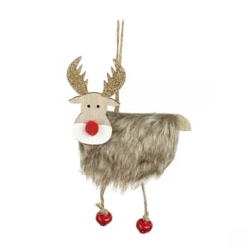 Hanging Reindeer With Glittery Antlers