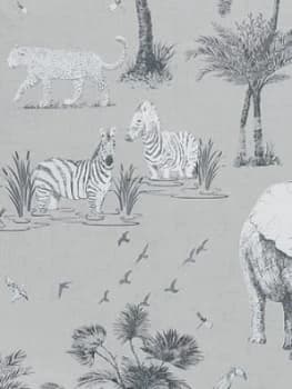 Arthouse Safari Lagoon Grey Wallpaper