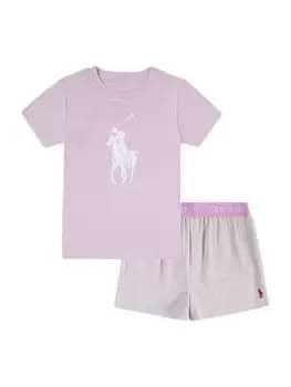 Ralph Lauren Girls T-Shirt and Shorts Sleep Set - Pink, Size 10-11 Years, Women
