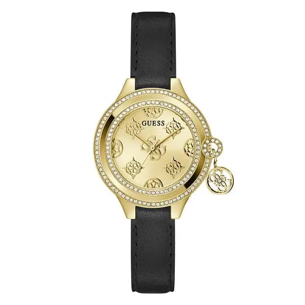 GUESS GW0684L3 Charmed Black Leather Strap Watch - W96330
