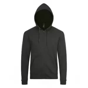 SOLS Mens Stone Zip Up Plain Hoodie (3XL) (Charcoal Marl)