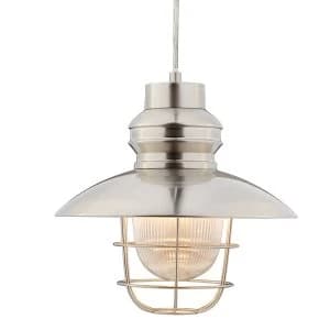 Searchlight Lighting Collection Arden Caged Fisherman Pendant Light - Satin Silver