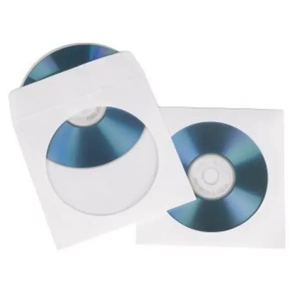 Hama CD/DVD Paper Sleeves, pack of 50, White 00062671