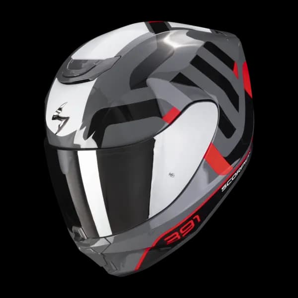Scorpion Exo-391 Arok Grey-Red-Black Full Face Helmet Size M