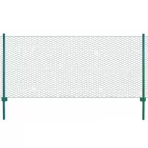 Wire Mesh Fence with Posts Steel 25x0.5 m Green Vidaxl Green