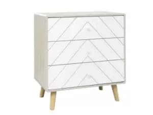 Seconique Dixie Grey and White 3 Drawer Chest of Drawers