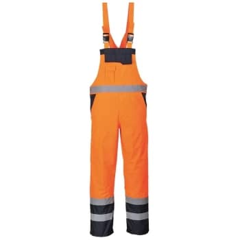 Portwest - S489ORRM - sz M Contrast Bib & Brace - Lined - Orange