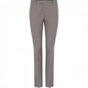 Label Lab Kruger Skinny Fit Grey Texture Suit Trouser - Grey