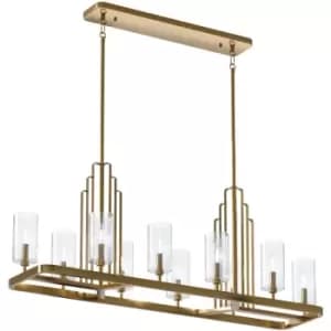 Quintiesse Kichler Kimrose Bar Pendant Ceiling Light Brushed Natural Brass