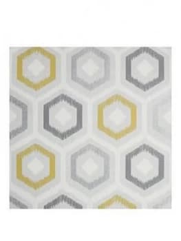 Arthouse Ikat Geo Ochre & Grey Vinyl Wallpaper