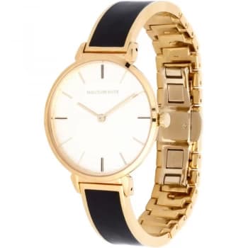 Maya Black & Gold Plain Bangle Watch
