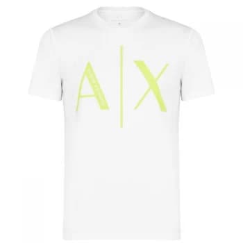 Armani Exchange Neon Rubber Logo T-Shirt White Size M Men