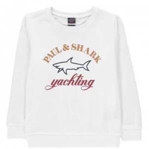 Paul And Shark Crew Heritage Logo Sweater - White 010