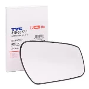 TYC Wing Mirror Glass 310-0077-1 Side Mirror Glass,Mirror Glass FORD,Fiesta Mk5 Schragheck (JH1, JD1, JH3, JD3),Focus II Schragheck (DA_, HCP, DP)