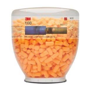 3M 1100B Uncorded Hypoallergenic Foam Ear Plugs Dispensing Bottle containing 500 Ear Plugs