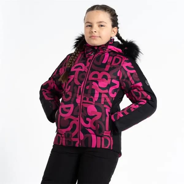 Dare 2b Ding Jacket - Pure Pink Graffiti/Black C5-C6yrs
