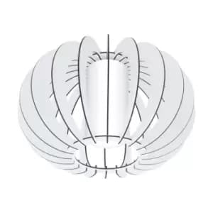 Flush Ceiling Light Colour White Shade White Wood Glass Bulb E27 1x60W