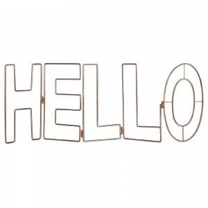 Art For The Home Rose Gold Hello 80 x 30cm Rose Gold Metal