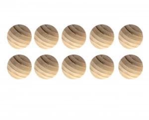 Wickes Unvarnished Ring Door Knob - Beech 40mm Pack of 10