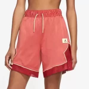 Jordan J Essential Diamond Short 2 Womens, Lobster/Fire Red/Beach, Female, Basketball Shorts, DO5041-605