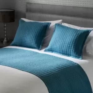 Crompton Quilted Jersey Bed Runner, Cobalt, 70 x 220 Cm - Belledorm