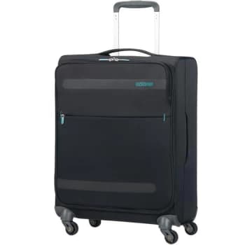 American Tourister Herolite Red Softside 4 Wheel Black Suitcase