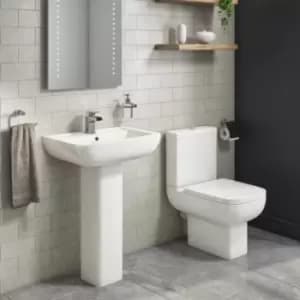 Seren Close Coupled Toilet and Full Pedestal Basin Suite