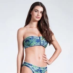SoulCal Bandeau Bikini Top Ladies - Navy Palm Print