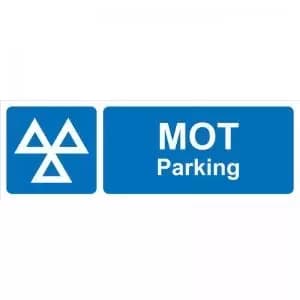 MOT Parking’ Sign; Rigid PVC Board 600mm x 200mm