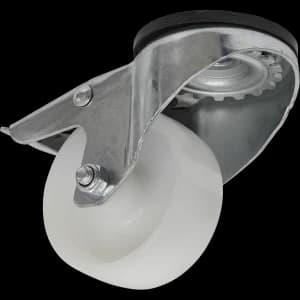 Sealey Bolt Hole Swivel Total Lock Castor White 80mm