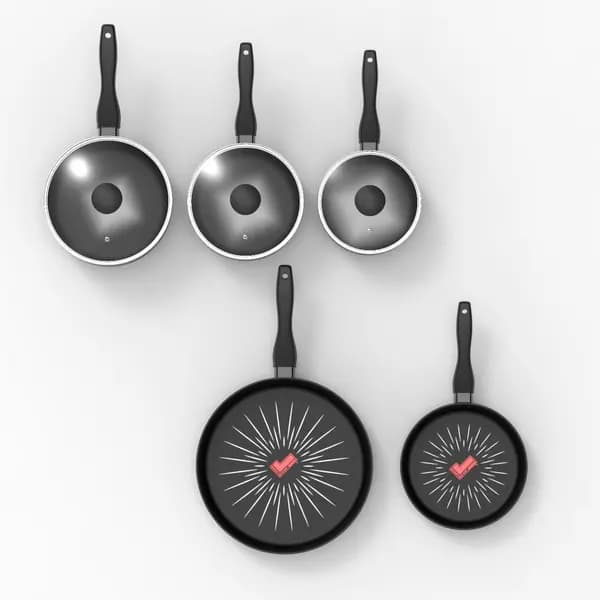 Tower Smart Start Forged 5 Piece Pan Set Black