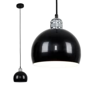 Casco Chrome Pendant with Black Arco Shade
