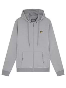 Lyle & Scott Fitness Full-Zip Fly Fleece Hoodie - Grey, Size L, Men
