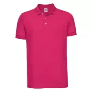 Russell Mens Stretch Short Sleeve Polo Shirt (3XL) (Fuchsia)
