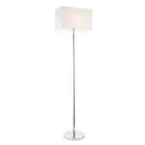Crossland Grove Hart Rectangular Floor Lamp Chrome/White