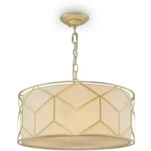 Maytoni Classic - Messina Classic Messina 4 Light Gold Pendant Ceiling Light Fabric Shade