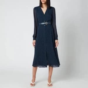 Michael Kors Womens Perfection Dot Kate Dress - Midnight Blue/White - M