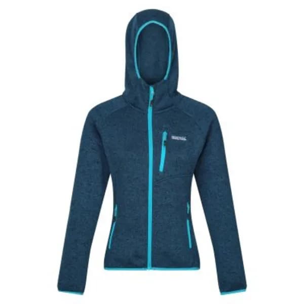 Regatta Womens Hooded Newhill Fleece Full Zip Fleece Tops 10 Moroccan Blue(Tahoe Blue) 30188391195