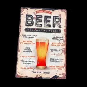 Geko - Vintage Metal Sign - How To Order A Beer Around The World