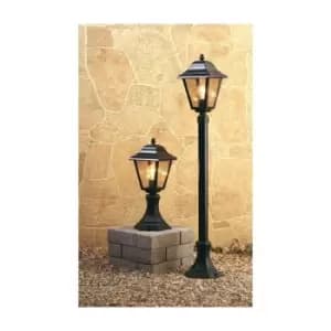 Firstlight - 1 Light 4 Panel Lantern - Pillar Black IP43, E27