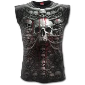 Death RibAllover Sleeveles Sleeveles Mens Large T-Shirt - Black