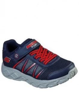 Skechers Boys Dynamic Flash Strap Trainer - Navy