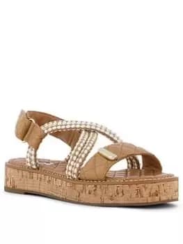 Dune London Latina Leather Rope Flatform Sandal - Camel, Camel, Size 37, Women