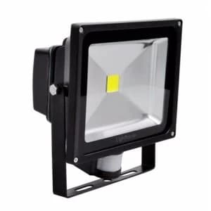 Lighthouse IP65 Ultra Efficient LED Black Aluminium PIR Floodlight - 30 Watt
