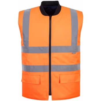 S469 Orange Sz M Hi-Vis Reversible Body warmer Hi-Viz Visibility - Portwest