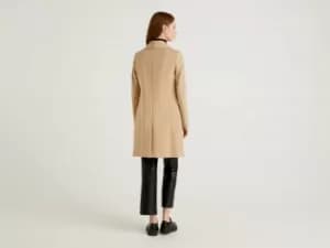 Benetton, Coat With Lapel Collar, taglia 40, Beige, Women