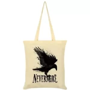 Grindstore Nevermore Tote Bag (One Size) (Cream/Black Print) - Cream/Black Print