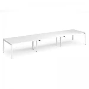 Adapt triple back to back desks 4800mm x 1200mm - white frame, white